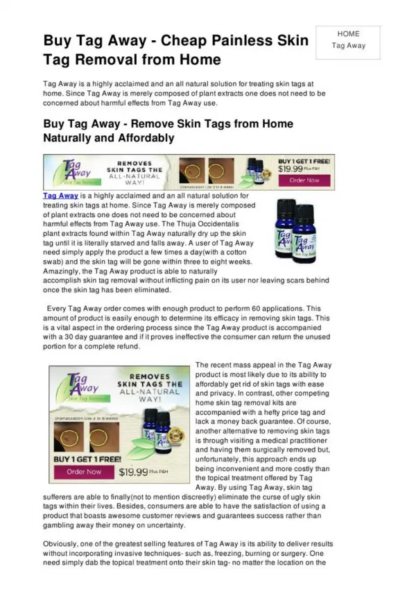 Buy Tag Away on the Internet