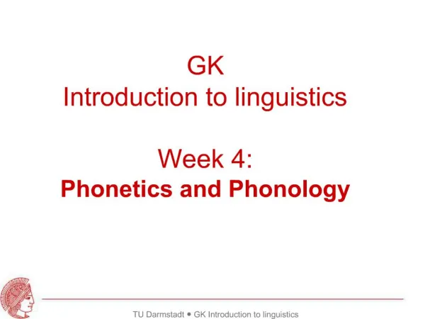 TU Darmstadt GK Introduction to linguistics