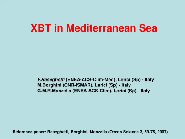 XBT in Mediterranean Sea