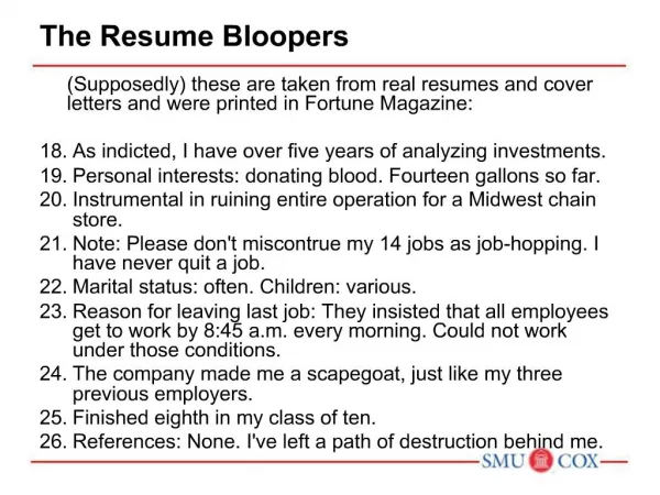 The Resume Bloopers