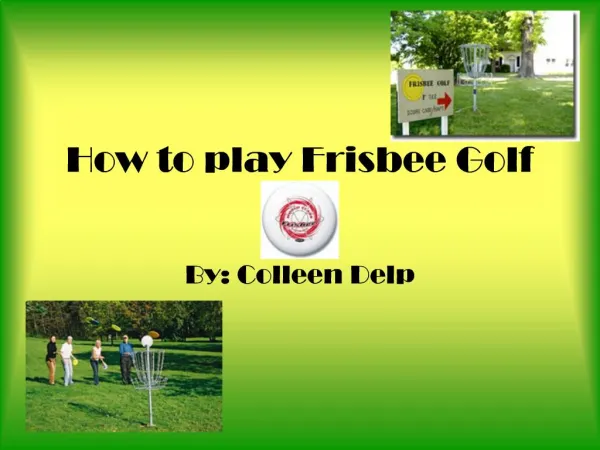 How to play Frisbee Golf