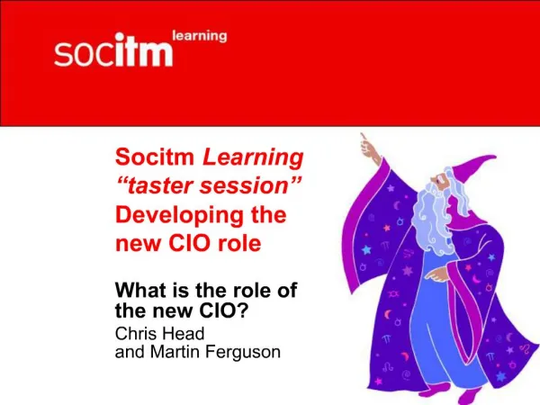 Socitm Learning taster session Developing the new CIO role