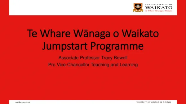 Te Whare Wānaga o Waikato Jumpstart Programme