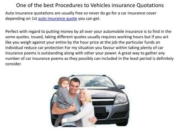 One of the best Procedures to Vehicles insurance
