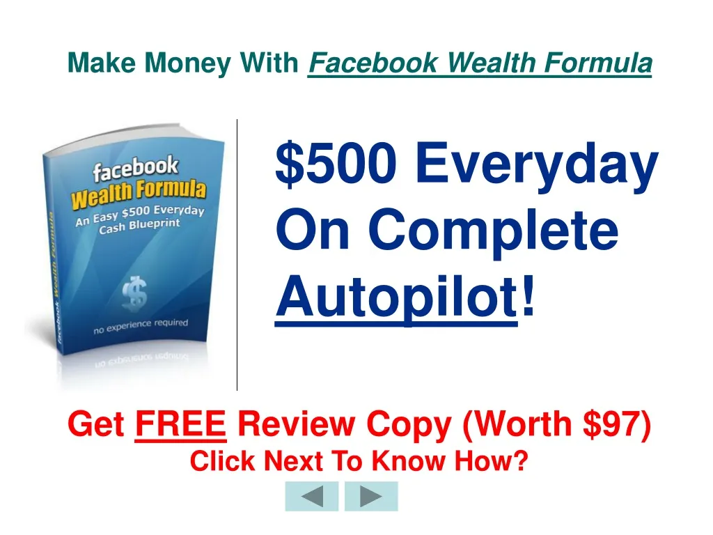 make money with facebook wealth formula
