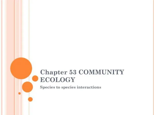 Chapter 53 COMMUNITY ECOLOGY