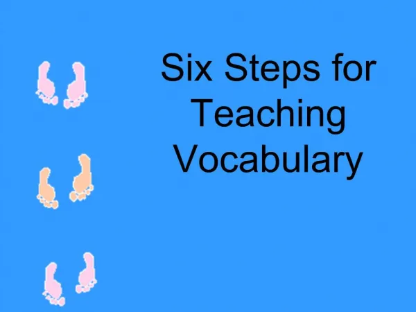 Six Steps for Teaching Vocabulary