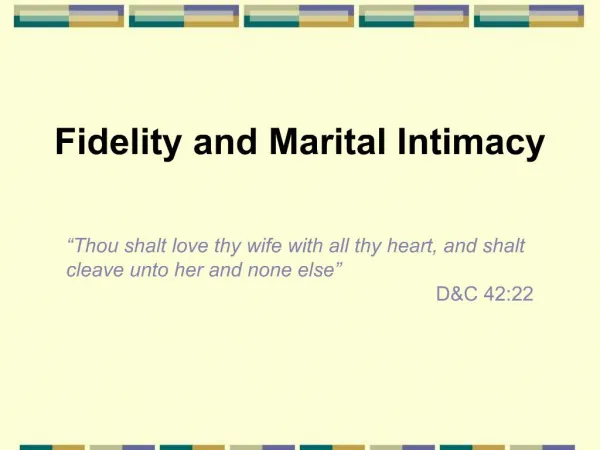 Fidelity and Marital Intimacy