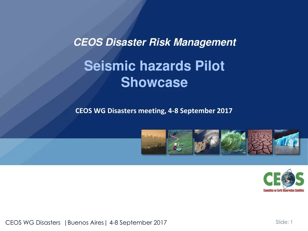 ceos disaster risk management seismic hazards pilot showcase