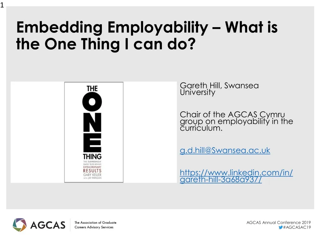 embedding employability what is the one thing i can do
