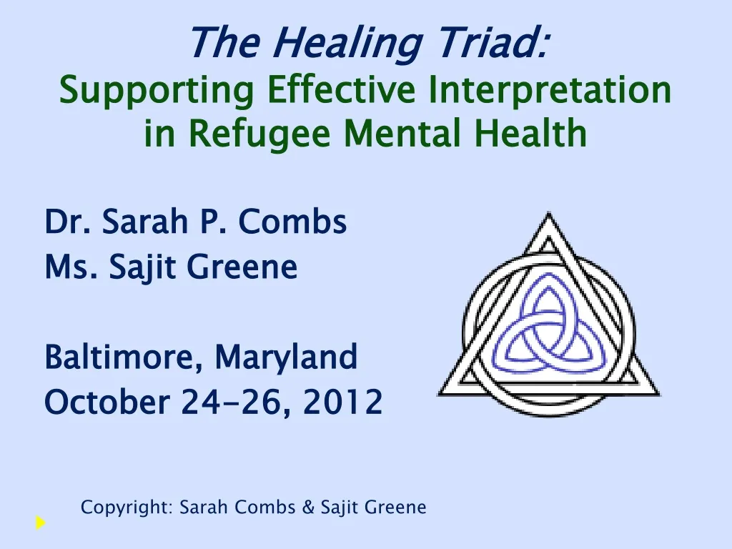 the healing triad supporting effective interpretation in refugee mental health