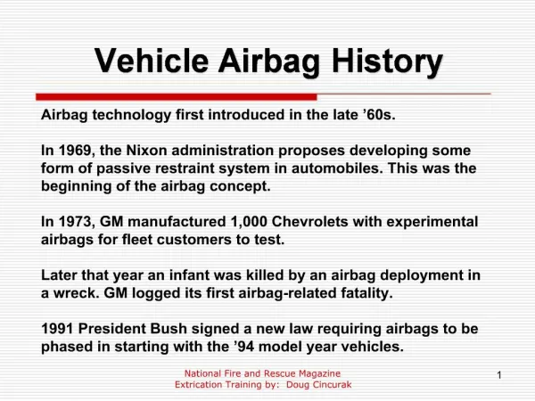 Vehicle Airbag History