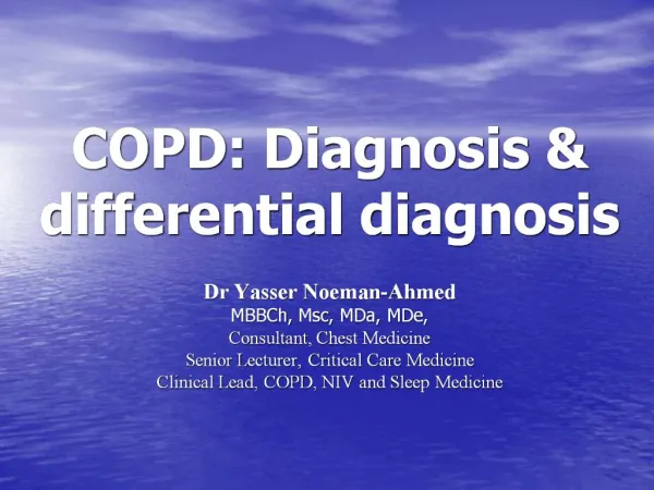 COPD: Diagnosis differential diagnosis