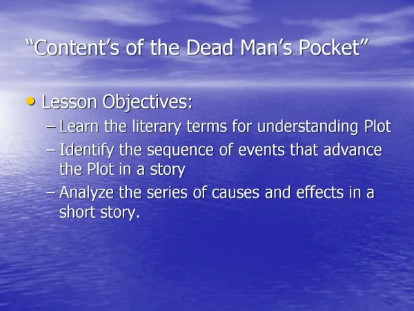 Content s of the Dead Man s Pocket
