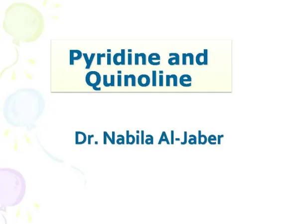 Pyridine and Quinoline