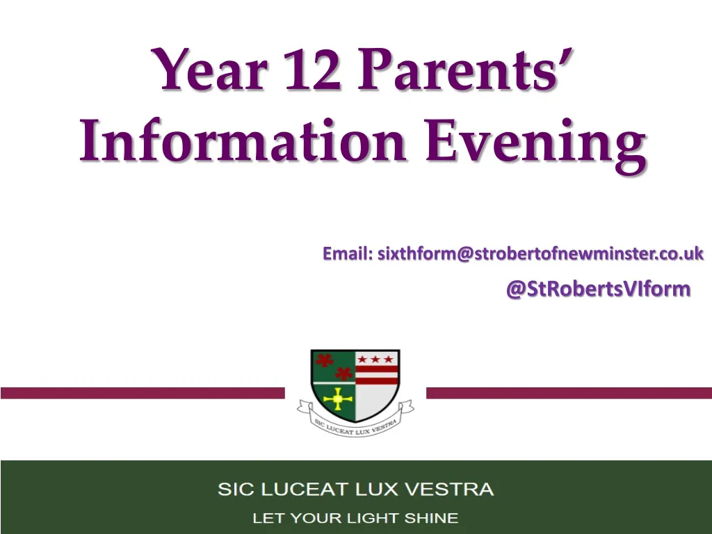 year 12 parents information evening