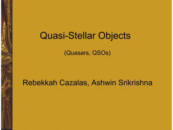 Quasi-Stellar Objects