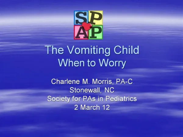 The Vomiting Child When to Worry