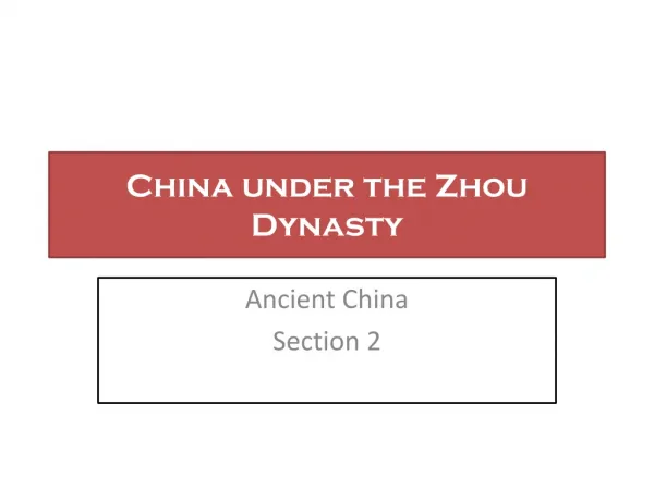 China under the Zhou Dynasty