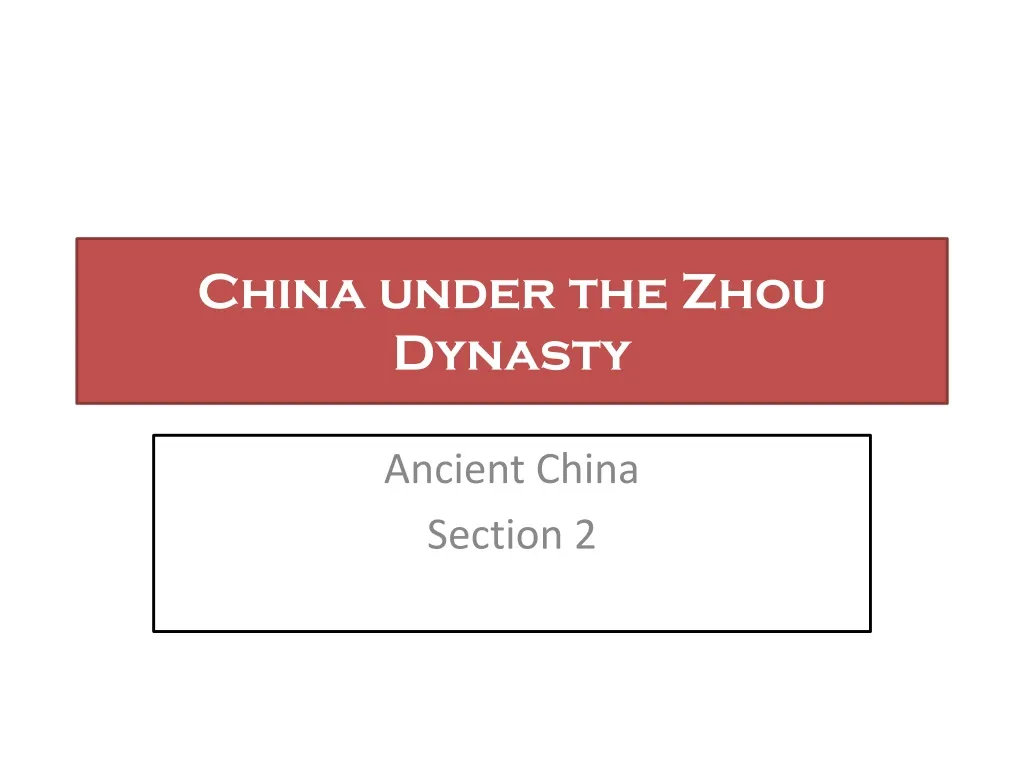 china under the zhou dynasty
