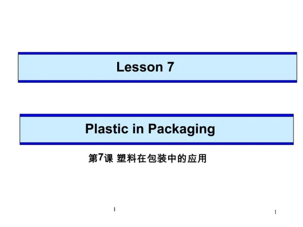 Plastic in Packaging