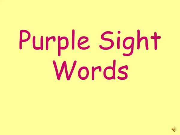 Purple Sight Words