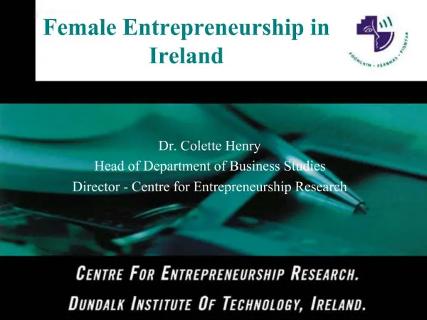 Female Entrepreneurship in Ireland