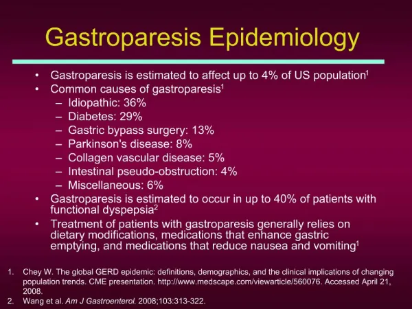 Gastroparesis Epidemiology