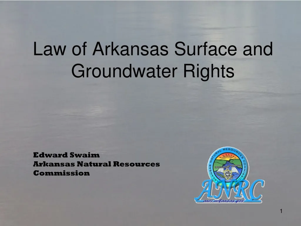 law of arkansas surface and groundwater rights
