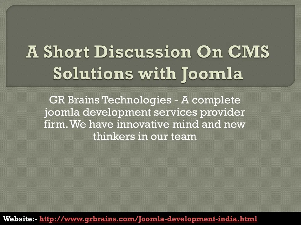 a short discussion on cms solutions with joomla