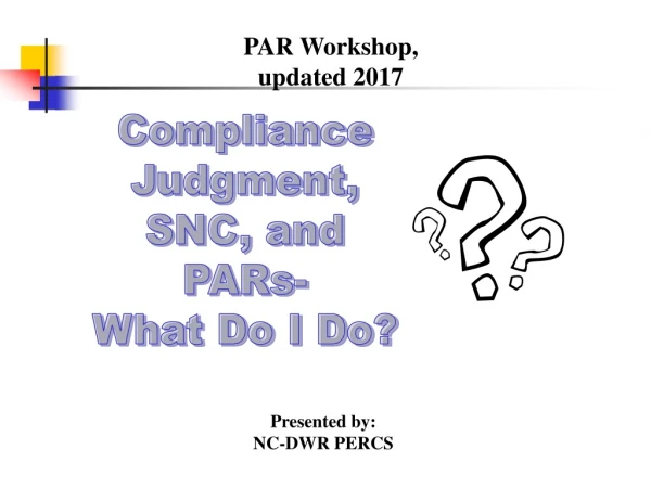PAR Workshop, updated 2017