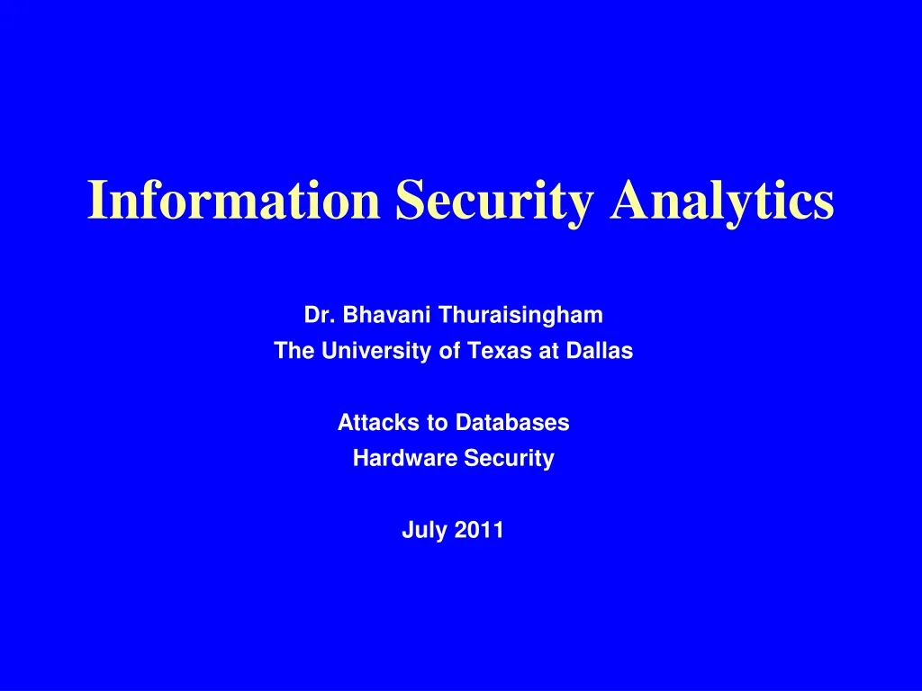 information security analytics