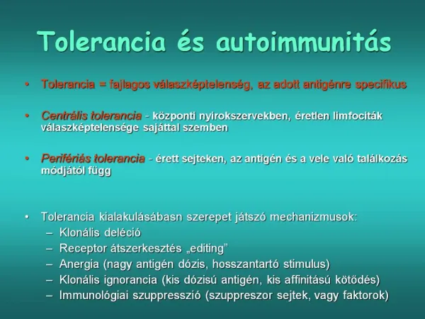 Tolerancia s autoimmunit s