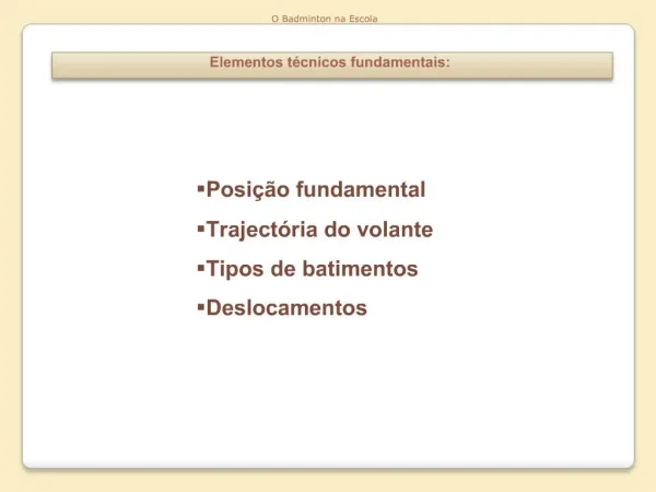 Elementos t cnicos fundamentais: