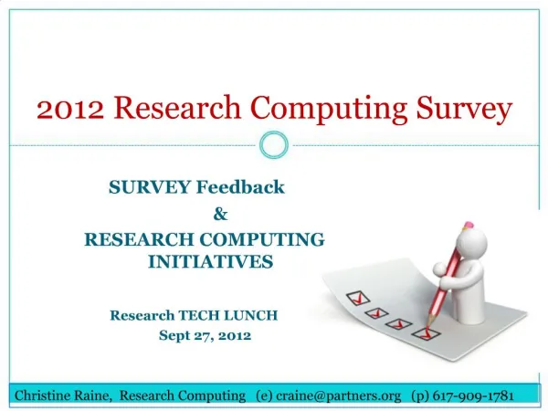 2012 Research Computing Survey