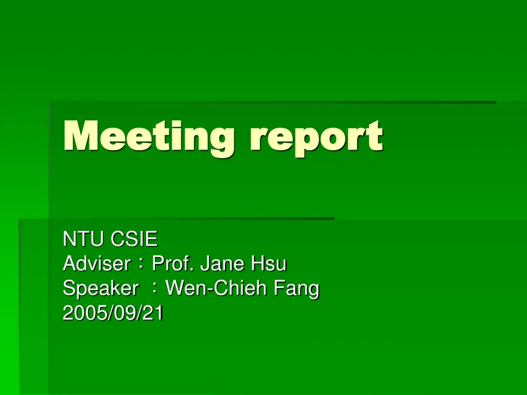 meeting report