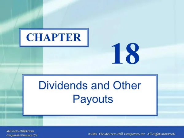 Dividends and Other Payouts