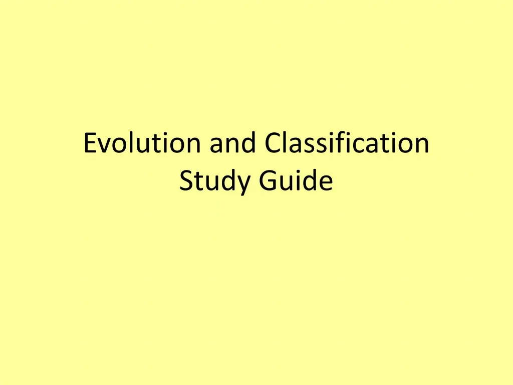 evolution and classification study guide
