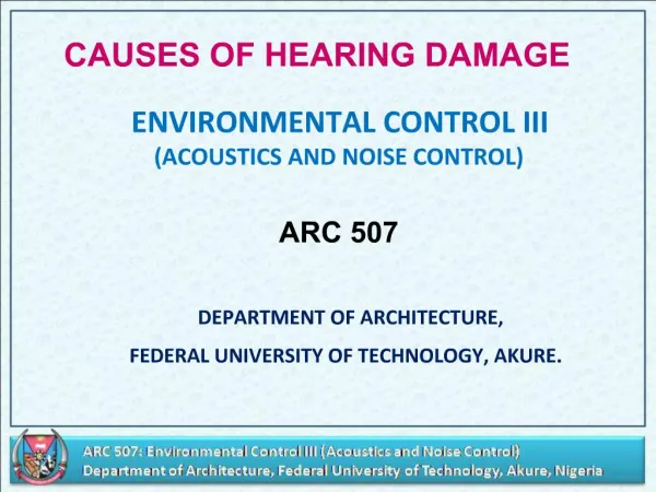CAUSES OF HEARING DAMAGE