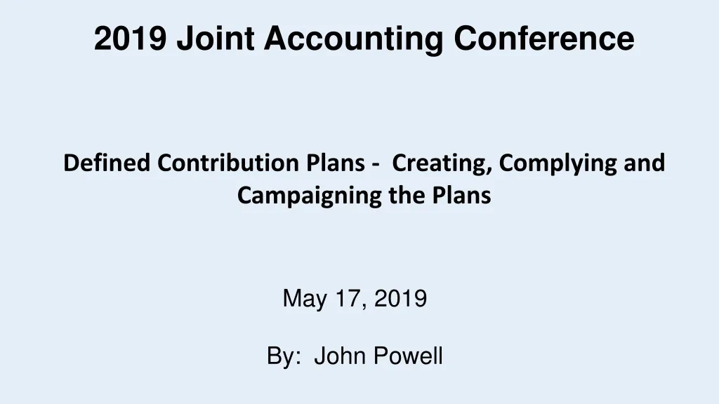 2019 joint accounting conference
