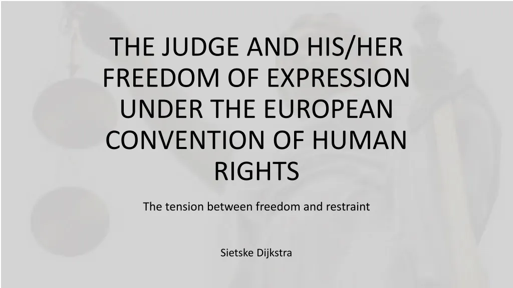 the judge and his her freedom of expression under the european convention of human rights
