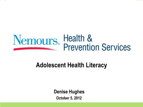 Adolescent Health Literacy