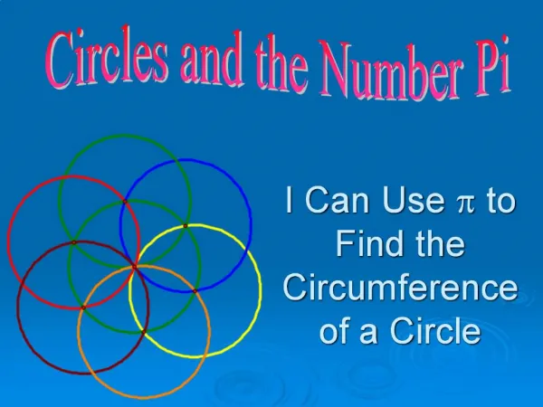 I Can Use to Find the Circumference of a Circle