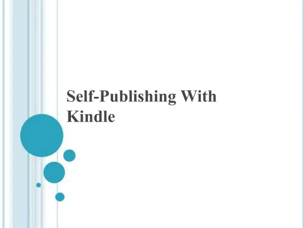 Self-Publishing With Kindle