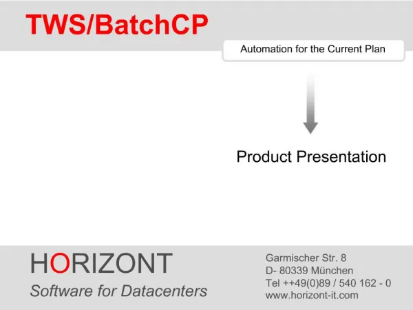 HORIZONT Software for Datacenters