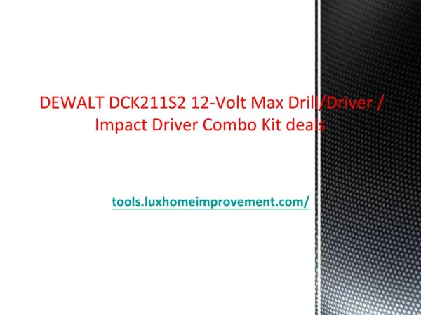 DEWALT DCK211S2 12-Volt Max Drill/Driver / Impact Driver Com