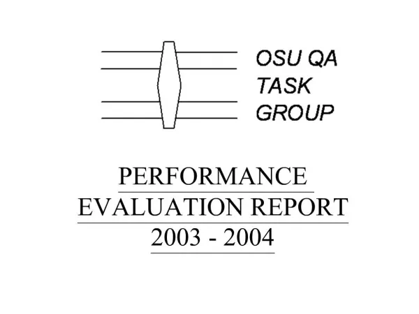 PERFORMANCE EVALUATION REPORT 2003 - 2004