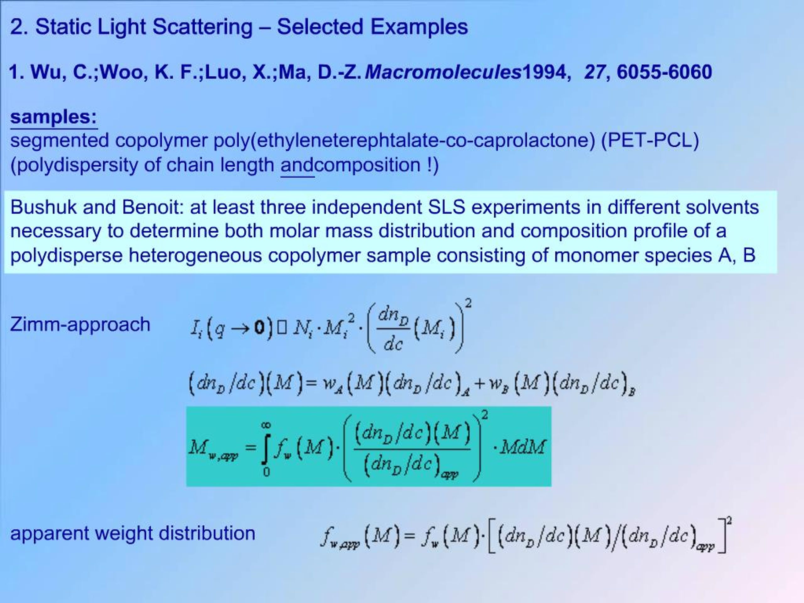 PPT - 2. Static Light Scattering Selected Examples PowerPoint ...