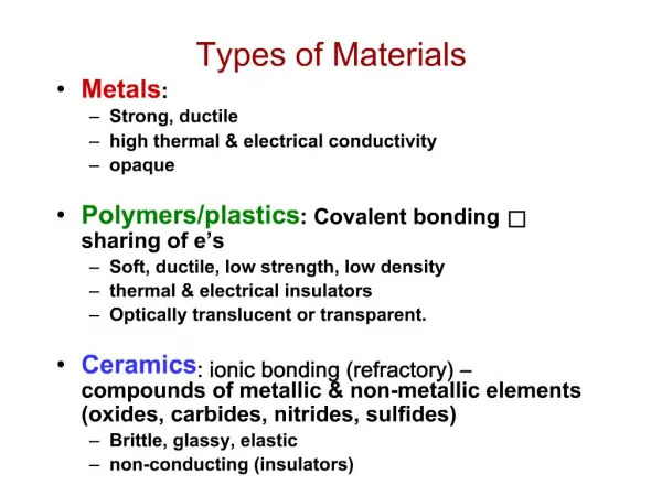 Types of Materials