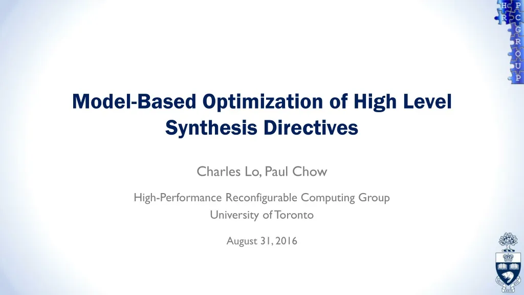 model based optimization of high level synthesis directives